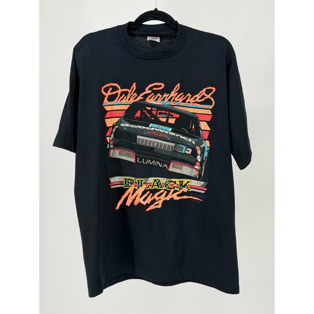 Vintage Dale Earnhardt Black Magic T Shirt Mens XL 1990 NASCAR USA Single Stitch